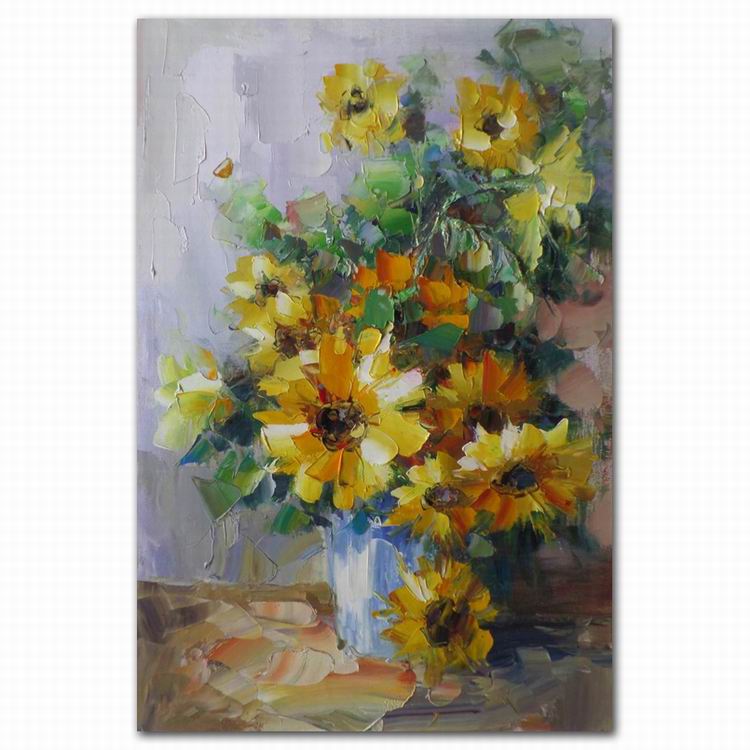 750x750 Handmade Home Goods Wall Art Sun Flower Canvas Painting Designs - Flowers Painting Designs