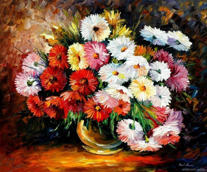 660x549 40 Beautiful And Realistic Flower Paintings For Your Inspiration - Flowers Painting Pictures