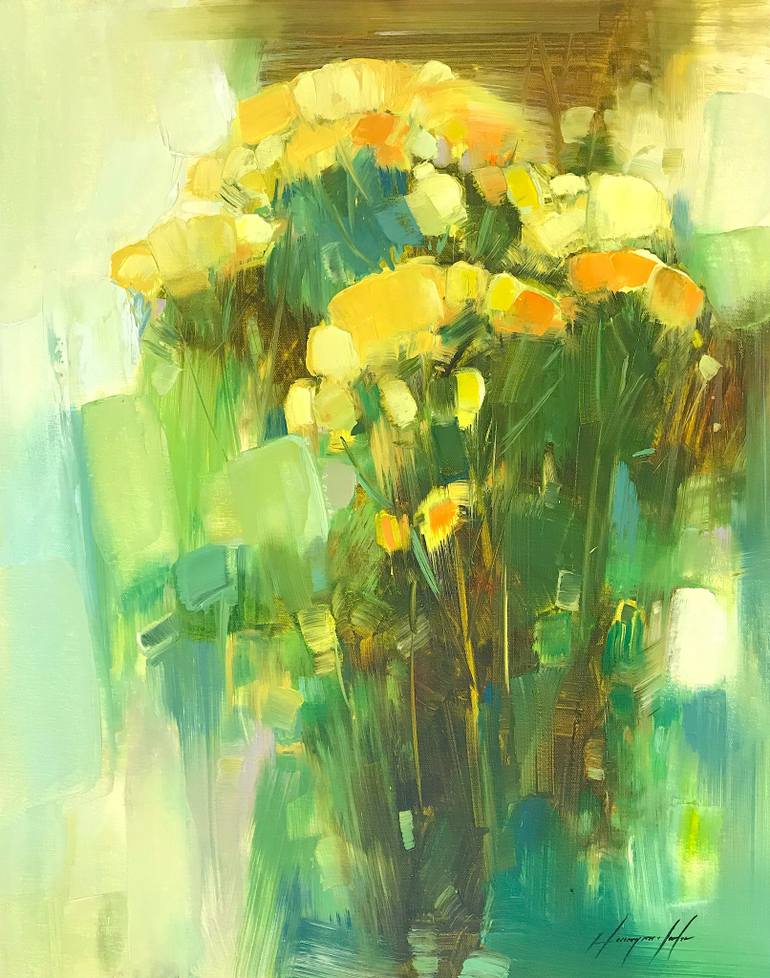 770x978 Saatchi Art Yellow Flowers Painting By Vahe Yeremyan - Flowers Painting Pictures