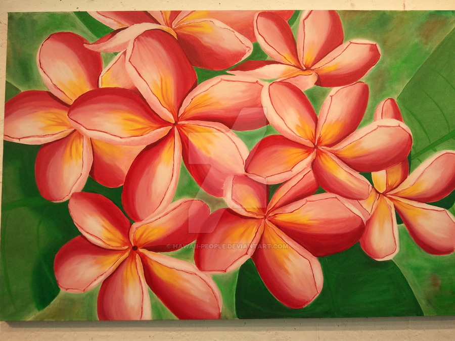 900x675 Flowers Painting By Hawaii People - Flowers Painting Pictures