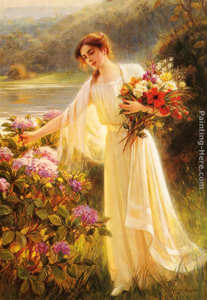 692x1000 Albert Lynch Gathering Flowers Painting Anysize 50% Off - Flowers Painting Pictures