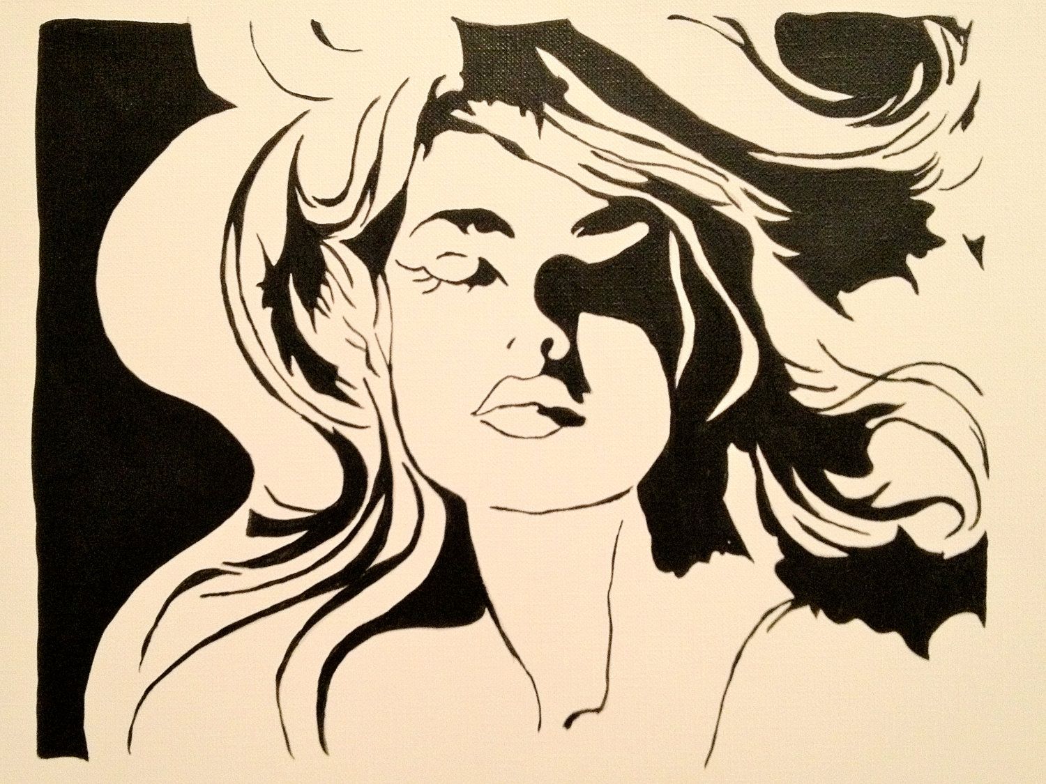 1500x1125 Original Painting - Flowing Hair Painting