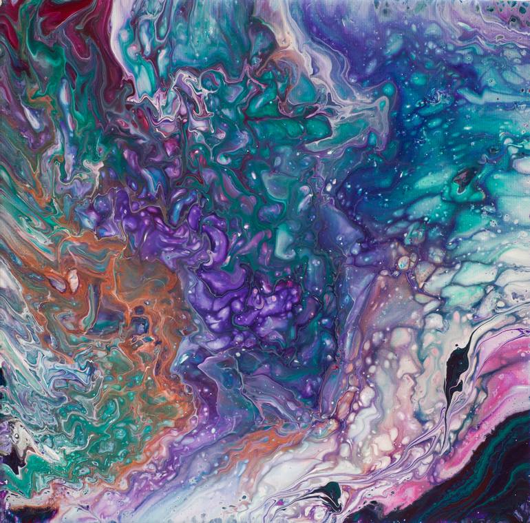 770x759 Saatchi Art Emerald And Amethyst. Abstract Fluid Acrylic Painting - Fluid Acrylic Painting