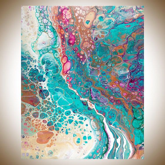 570x570 Abstract Painting Acrylic Pour Fluid Art Original Artwork Wall - Fluid Art Painting