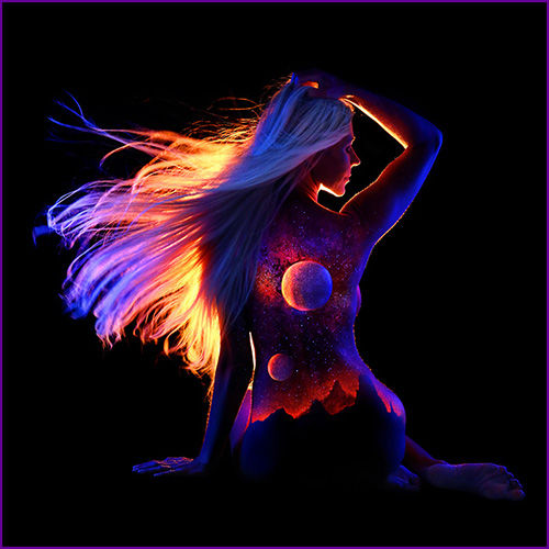 500x500 Fluorescent Curved Paintings John Poppleton - Fluorescent Painting