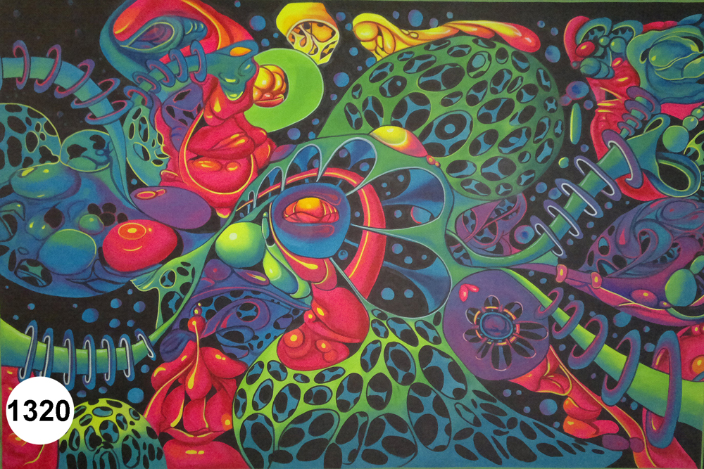 1000x667 Abstract Fluorescent Painting Glow In Dark, Uv Glow 1320 Modern Arts - Fluorescent Painting