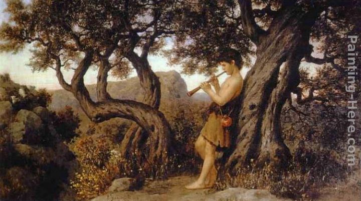 720x401 Henryk Hector Siemiradzki A Shepherd Playing Flute Painting - Flute Painting