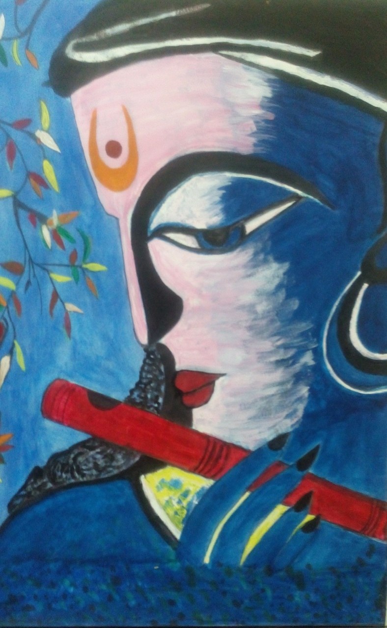 788x1280 Buy Krishna Playing Flute By Community Artists Group@ Rs. 5590 - Flute Painting