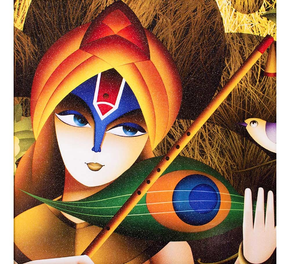 1000x910 Buy Krishna Paintings Online - Flute Painting
