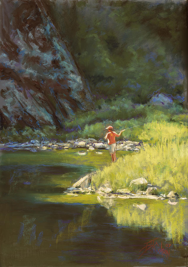 634x900 Fly Fishing Painting By Billie Colson - Fly Fishing Painting