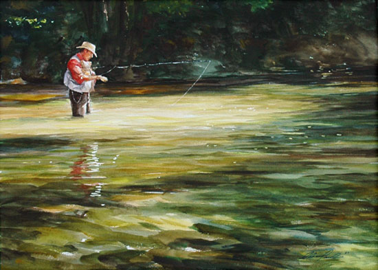 Fly Fishing Painting At PaintingValley Explore Collection Of Fly 