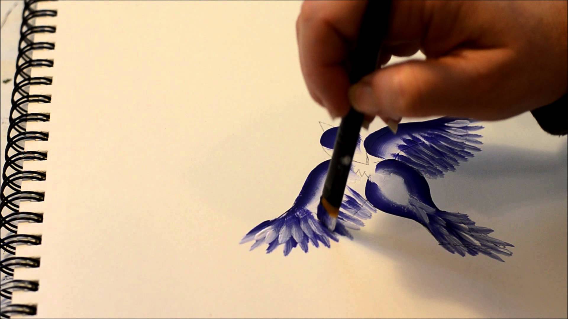 1920x1080 How To Paint A Bird In Flight - Flying Bird Painting