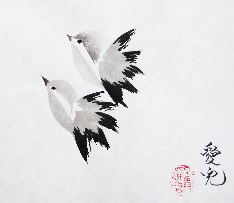 900x780 Together We'Ll Fly Side By Side Painting By Oiyee At Oystudio - Flying Bird Painting