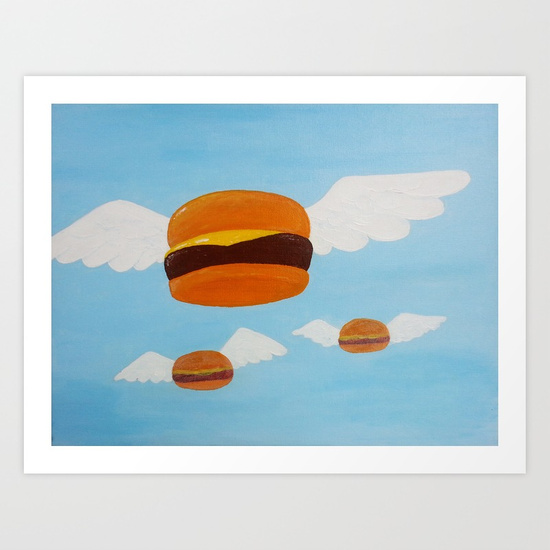 Flying Burger Painting at PaintingValley.com | Explore collection of ...