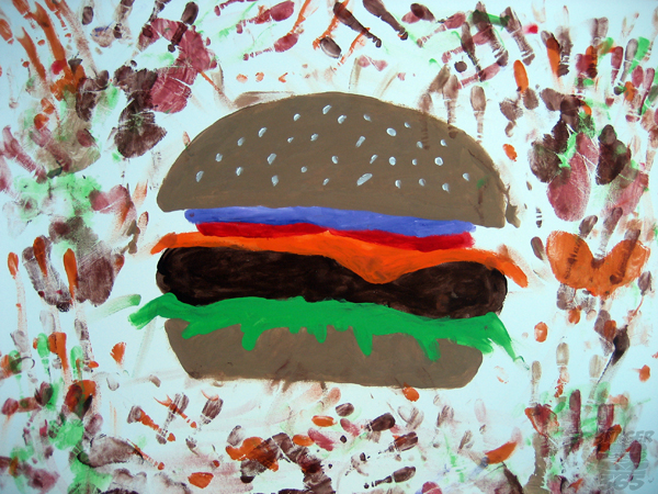 600x450 Burger - Flying Burger Painting