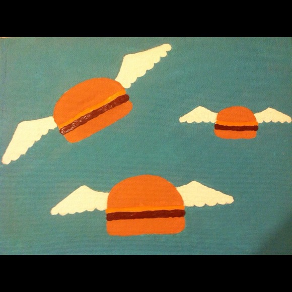 Flying Burger Painting at PaintingValley.com | Explore collection of ...