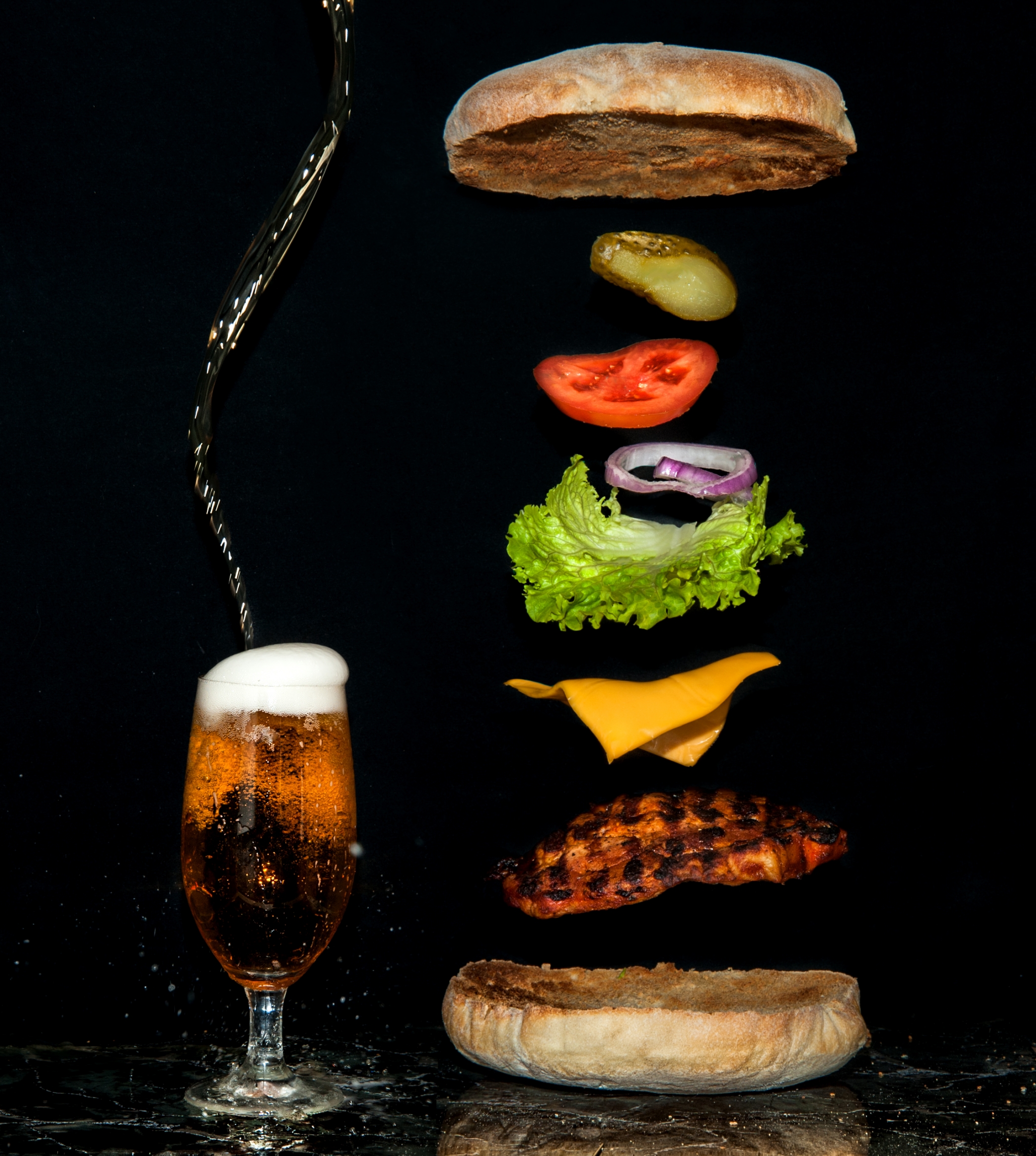 2100x2345 The Flying Burger By Ivan Malakov - Flying Burger Painting