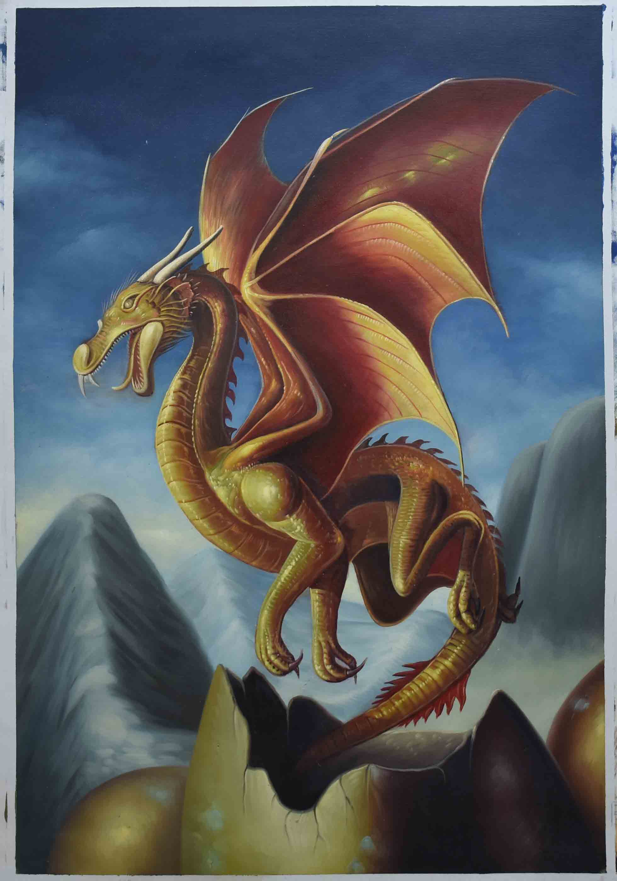 1960x2800 Flying Dragon - Flying Dragon Painting