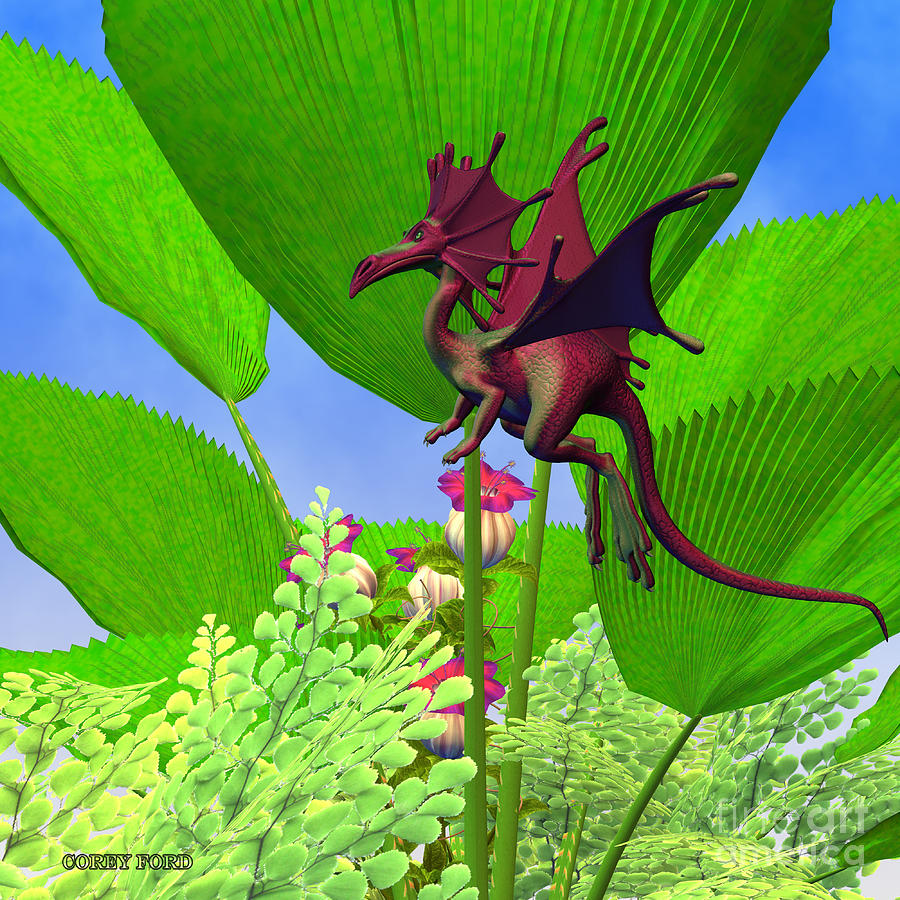 900x900 Fury Flying Dragon Painting By Corey Ford - Flying Dragon Painting