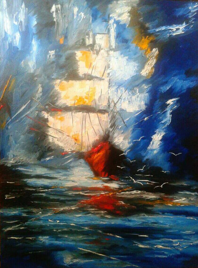 770x1041 Saatchi Art The Flying Dutchman Painting By David Murachashvili - Flying Dutchman Painting