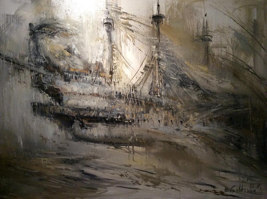900x672 The Flying Dutchman Painting By Elena Gabbasova - Flying Dutchman Painting