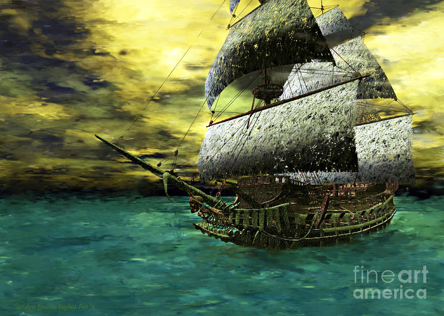900x640 The Flying Dutchman Painting By Sandra Bauser Digital Art - Flying Dutchman Painting