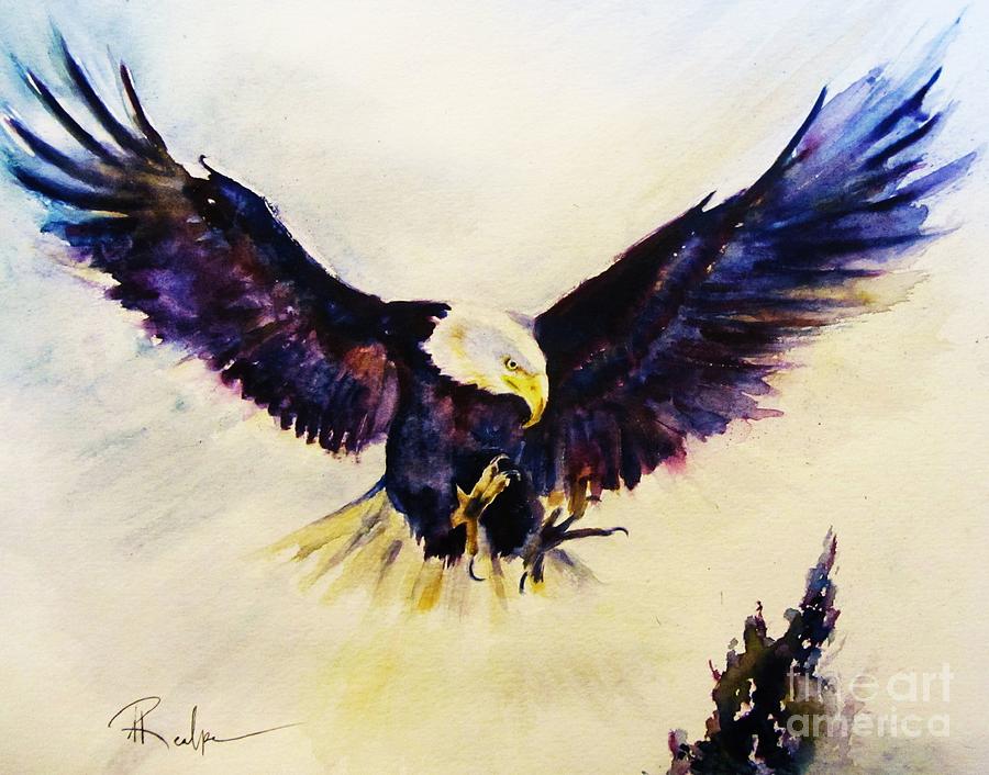 900x706 Fierce Painting By Andrea Realpe - Flying Eagle Painting