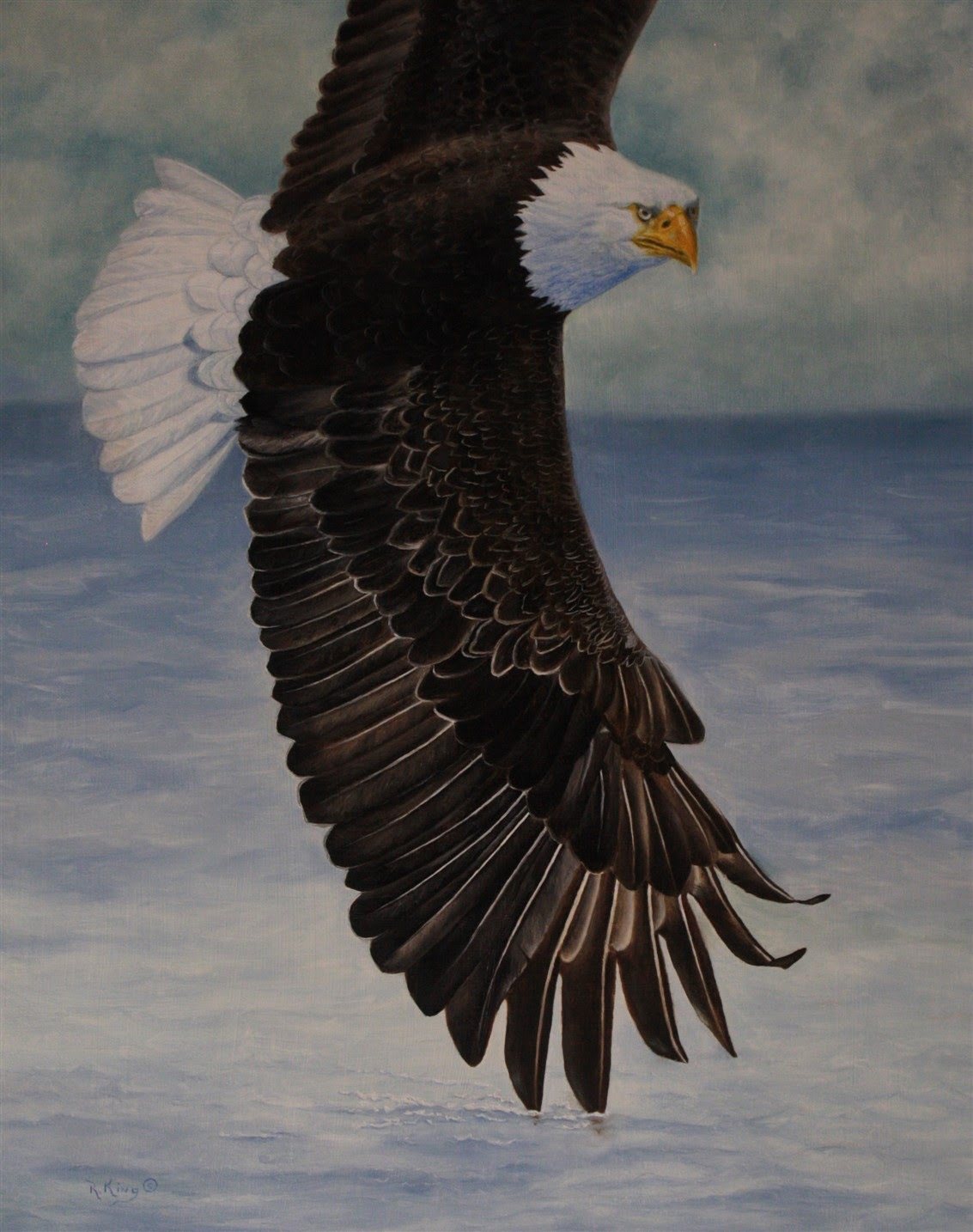 1133x1434 How To Paint A Flying Eagle In Oils Or Acrylic - Flying Eagle Painting