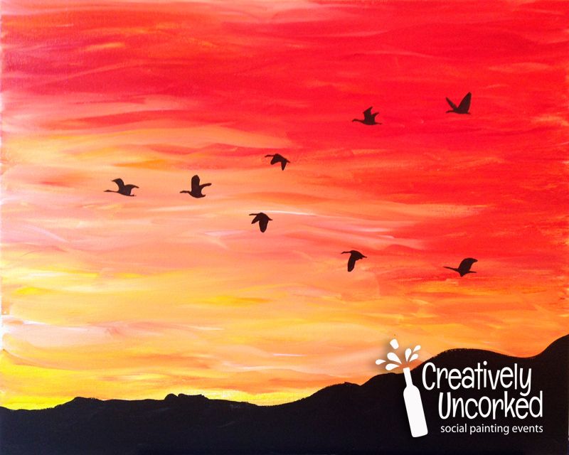 800x640 Flying Geese Creatively Uncorked - Flying Geese Painting