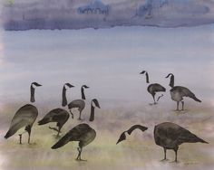 236x188 Katy Spong, Uganda Artist Bird Painting Flying Geese - Flying Geese Painting
