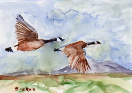 425x300 Wild Geese By Mary Oliver Joanne Guidoccio - Flying Geese Painting