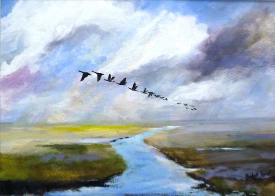 550x393 Bridget Jones Art - Flying Geese Painting