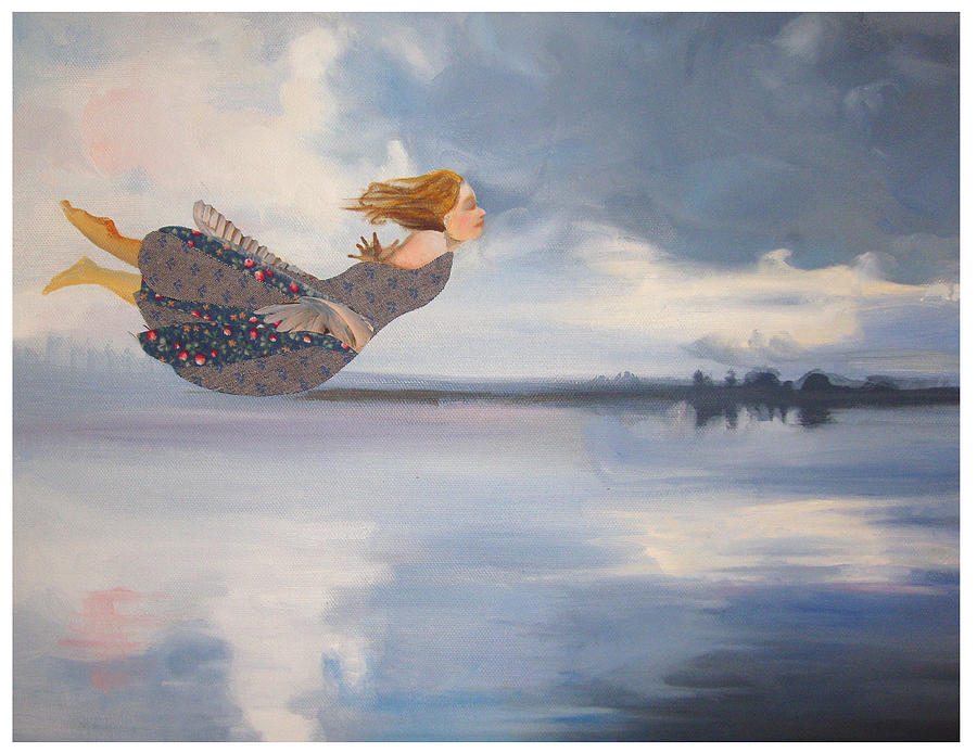 900x694 Flying Or Falling Painting By Hannah Bailey - Flying Painting
