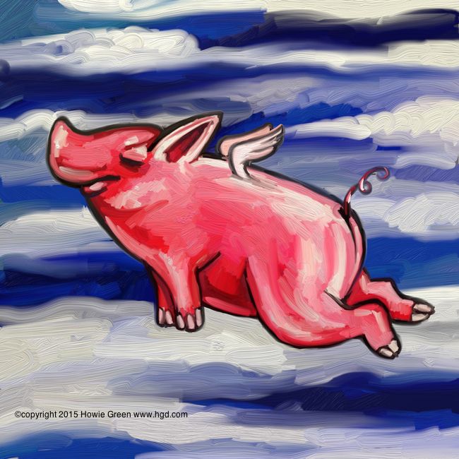 650x650 Flying Pig Painting - Flying Pig Painting