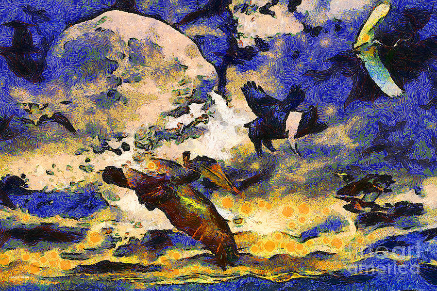 900x600 Van Gogh.s Flying Pig Photograph By Wingsdomain Art And Photography - Flying Pig Painting