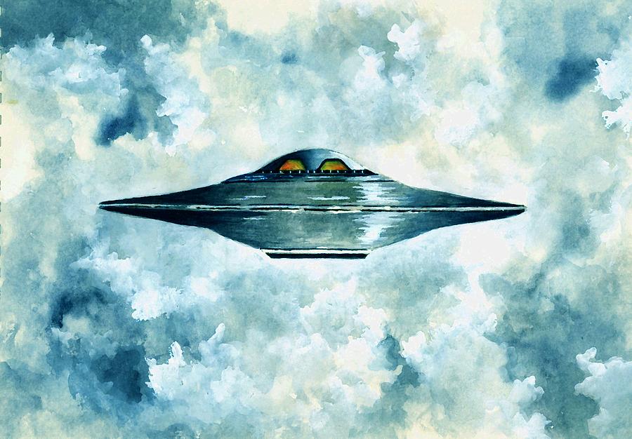 900x626 Flying Saucer Painting By Michael Vigliotti - Flying Saucer Painting