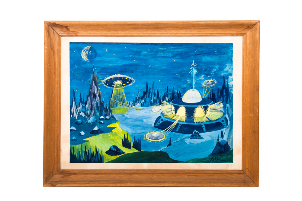 1000x667 Flying Saucers Visitors From Outer Space And Design Motif Space - Flying Saucer Painting