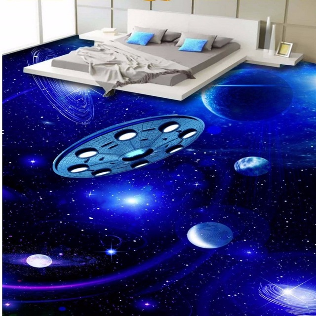 640x640 Free Shipping Aesthetic Space Flying Saucer Planet 3d Stereo Floor - Flying Saucer Painting