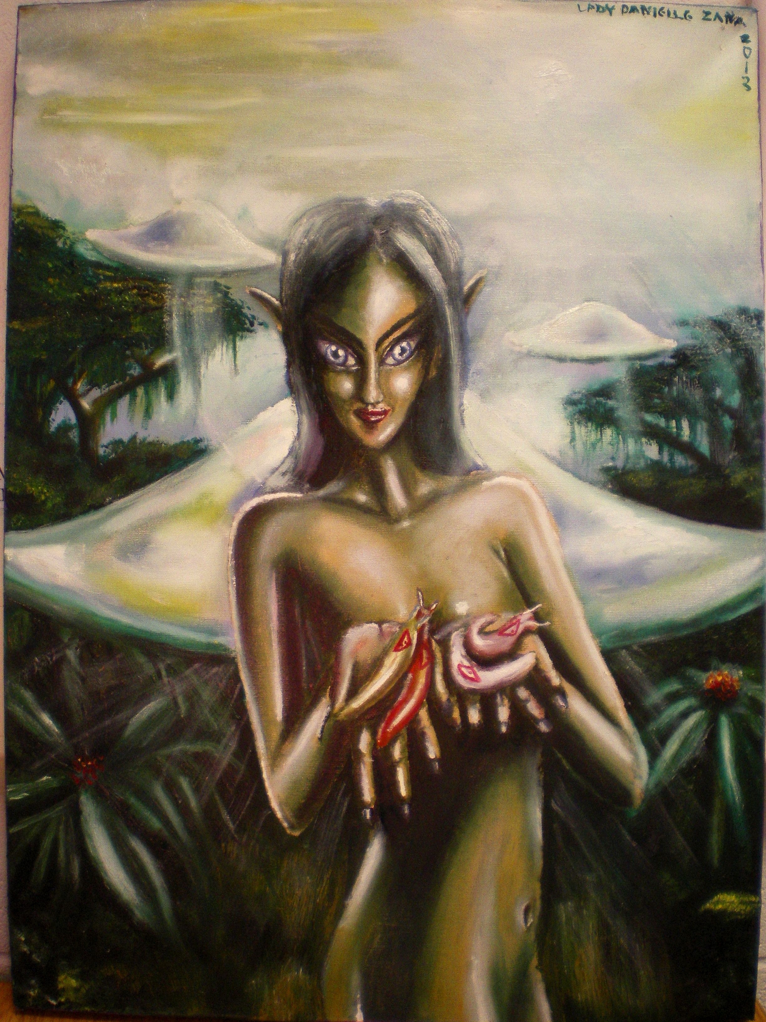 2448x3264 Look What I Made Oil Painting Version - Flying Saucer Painting