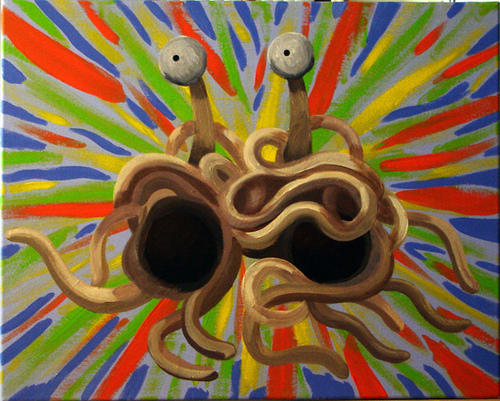 500x401 Fsm Painting, Jewelry And Jewelry Making Tutorial - Flying Spaghetti Monster Painting