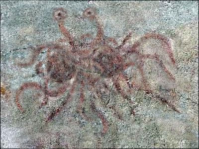 400x300 Flying Spaghetti Monster Ancient Cave Painting, South - Flying Spaghetti Monster Painting