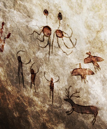 373x450 Is This Fsm In An Ancient Cave Painting Church - Flying Spaghetti Monster Painting