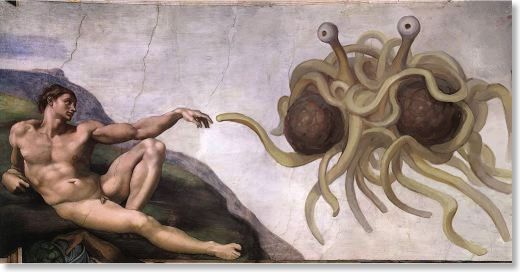 520x272 The Creation Of Adam An Exploration Of Identity Through The Art - Flying Spaghetti Monster Painting