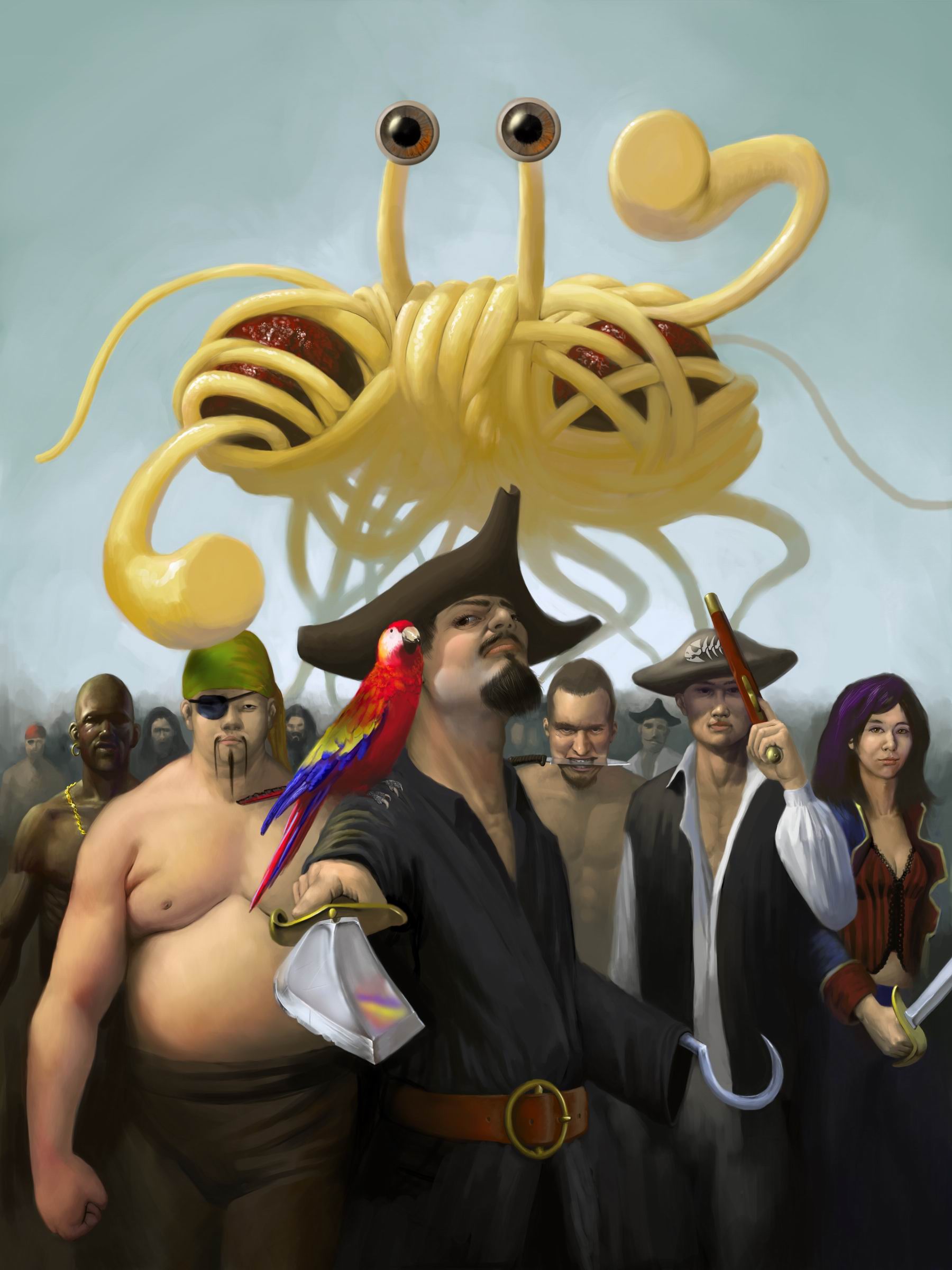 1800x2400 Amazing Painting Church Of The Flying Spaghetti Monster - Flying Spaghetti Monster Painting