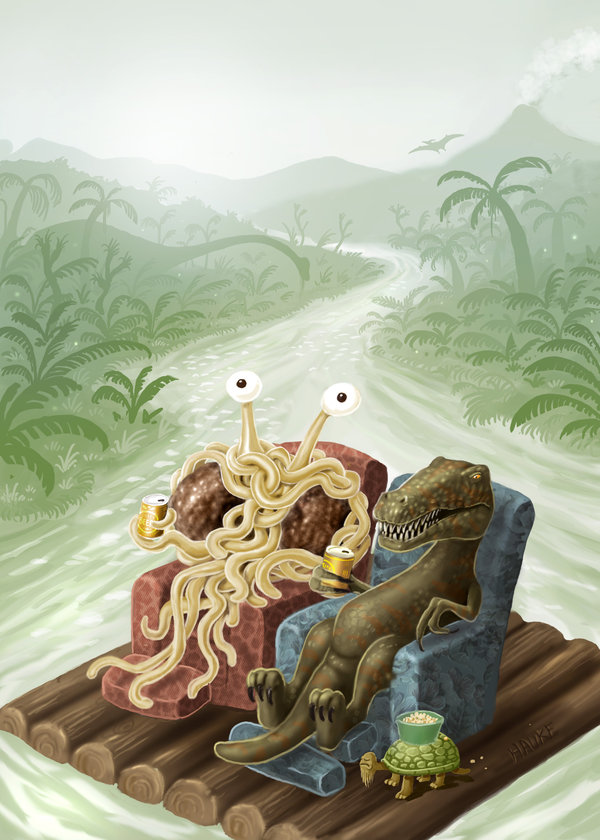 600x840 Flying Spaghetti Monster Cover By Vaghauk - Flying Spaghetti Monster Painting