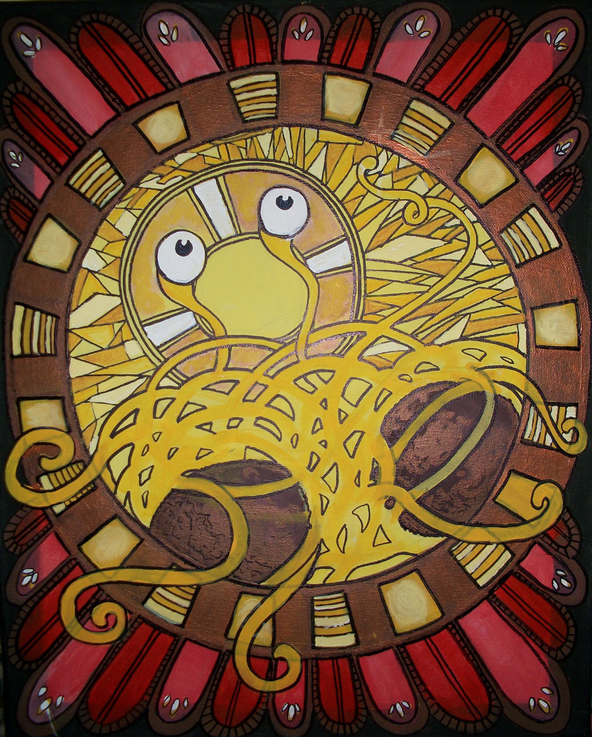 1200x1495 Beautiful Painting Church Of The Flying Spaghetti Monster - Flying Spaghetti Monster Painting