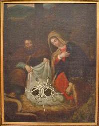 198x250 Celebrating Christmas - Flying Spaghetti Monster Painting