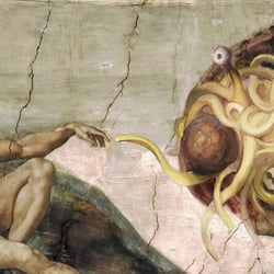 250x250 Church Of The Flying Spaghetti Monster - Flying Spaghetti Monster Painting