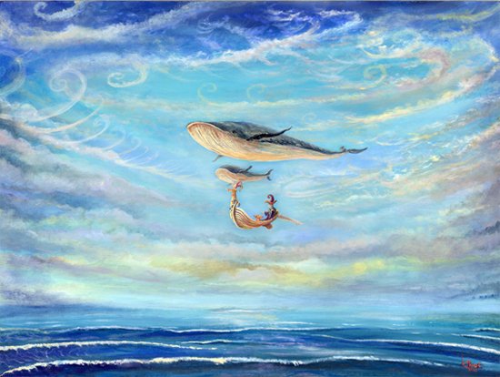 550x414 Flying Whales Kamiel Proost - Flying Whale Painting