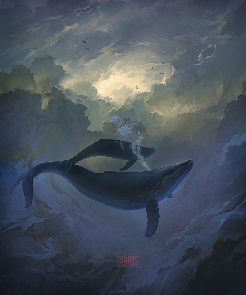 800x960 Rhads Digital , Digital Art And Cloud - Flying Whale Painting